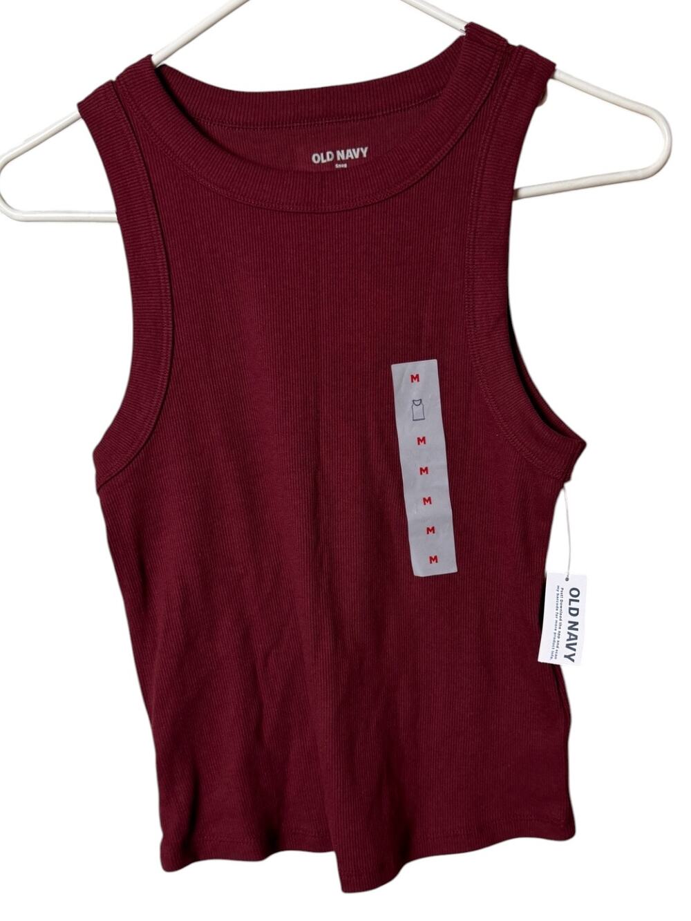 Old Navy Snug Fit Sleeveless Crop Top Maroon Color NWT Sz M